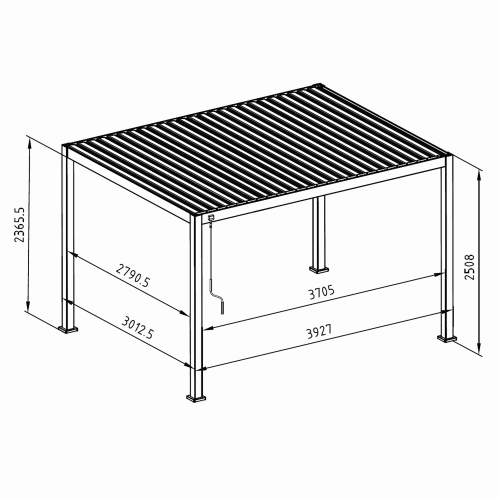 Pergola ogrodowa MIRADOR Premium 111 Delux 3 x 4m Dąb Wiśniowy